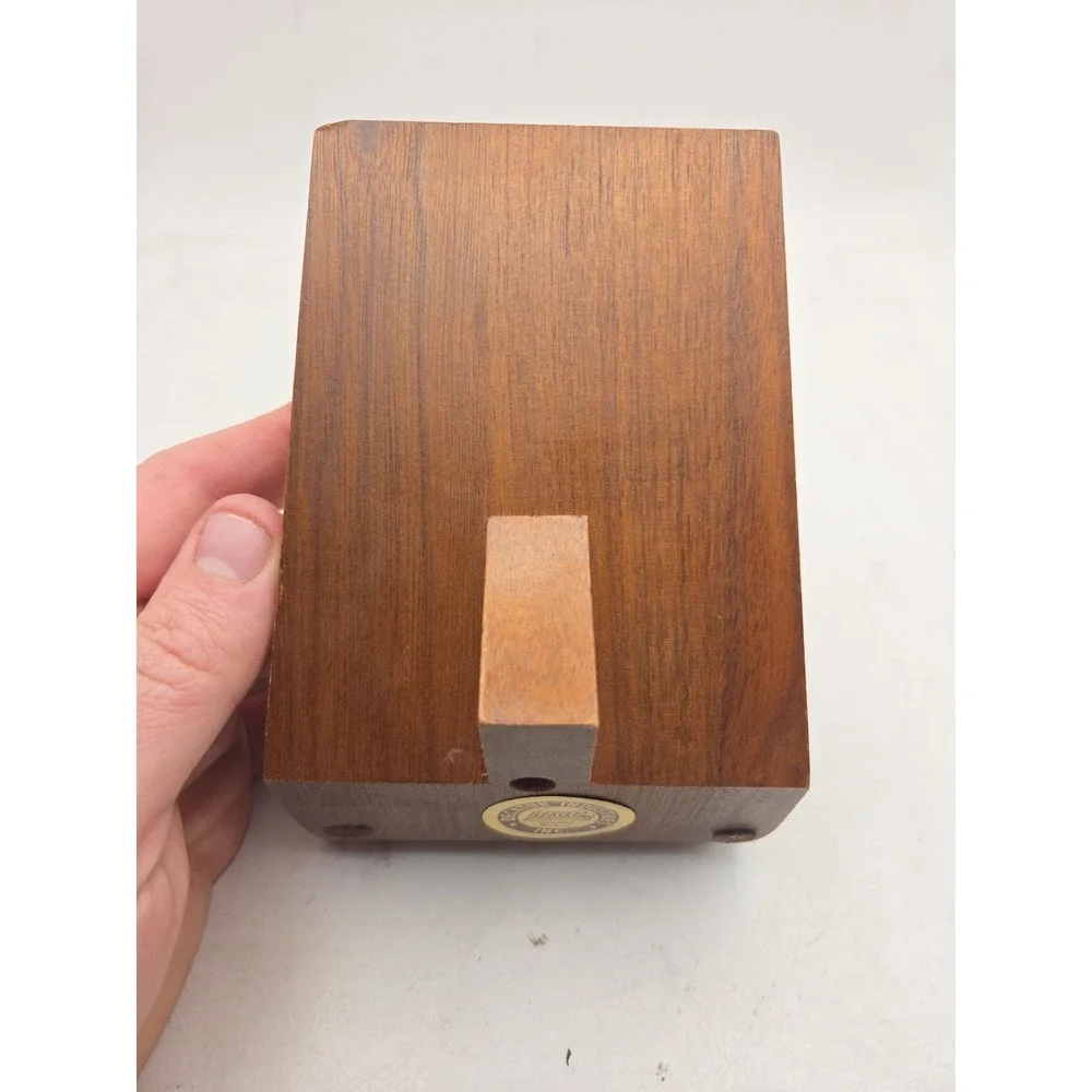 Vintage Decatur Industries Solid Walnut 2 Pipe Stand | Genuine Walnut Tobacciana